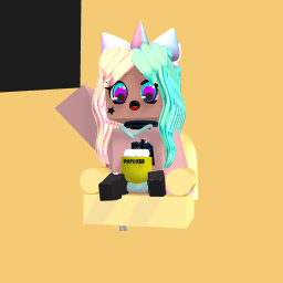 the rich girl is watching tv.