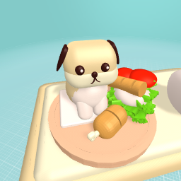 doggy eating vegatables