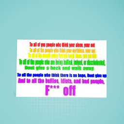 To all of you people...