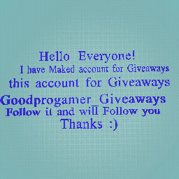 Follow my Giveaways account