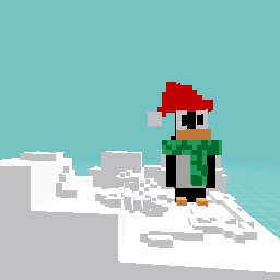 Cute Santa Hat Penguin w/ green scarf<3