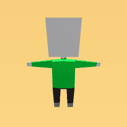Green shirt and black pants
