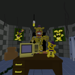 Fnaf withered fredbear in the office REMAKE