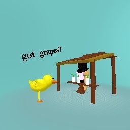 lemonade stand with duck