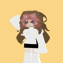 Cute winter girl with cliped dyed hair pink and brown cute kawaii