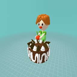 Boy making a cake