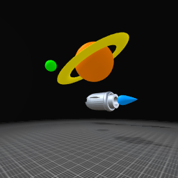 Spaceship Exploring Saturn