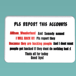 PLS REPORT THIS ACCOUNTS
