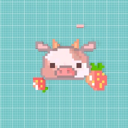 Strawberry cow pixel art edited