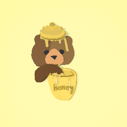 Cute grizzly bear eating honey