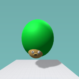 A boy with green hair