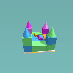 Un coete con alberca y flotadores