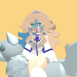 Blue girl outfit expensive on a wolf cute kawai princess aesthetic navi crown 