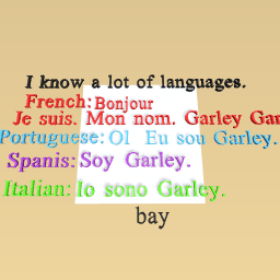 I know all. Languages