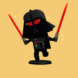 Darth Vader with two singal lightsabers