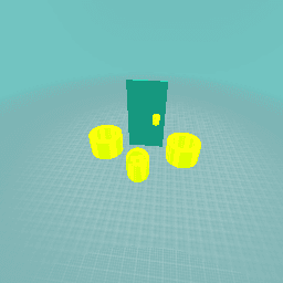 A golden door handle door