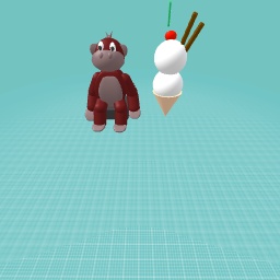 Monkey wanting a banana ice cream