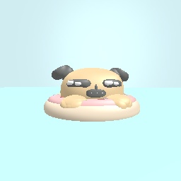 Cute pug in a donut floaty!