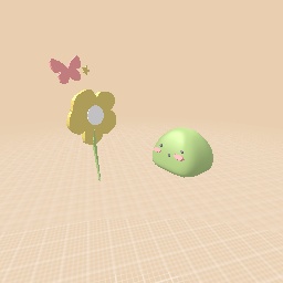 Green blob w/ a flower