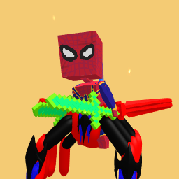 SPIDER MAN RIDING A SPIDER