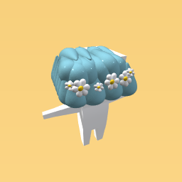 Chill blue hair with flowers<3