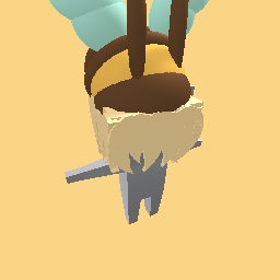 blonde mullet w/ bee beanie