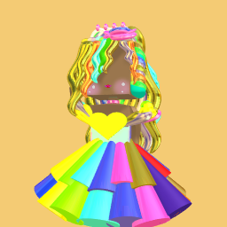 gold rainbow girl