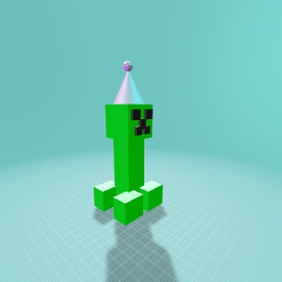 Minecraft Creeper with a party hat