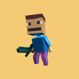 Minecraft Steve with Diamond Sword