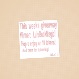 Weekly giveaway!