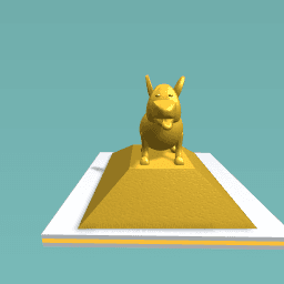 Gold dog statue
