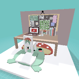 Me studying with frog's