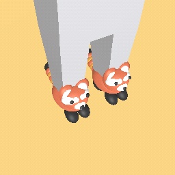 Soft red panda slippers