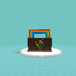 Rainbow M&M cake