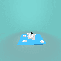 A baby penquin holding a phone on an iceburg