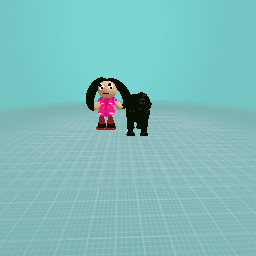 Litlle girl and lion