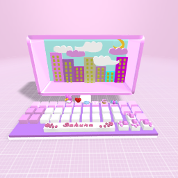 ~°Cute pastel kawaii computer with cute kawaii keyboard°~
