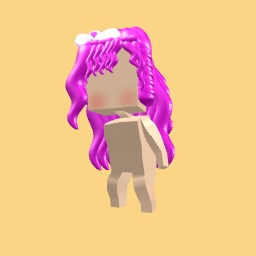 Hot pink hair with stars a little bow and hearts