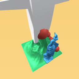 Statue of liberty on a volcano