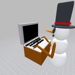 snowman on a laptop