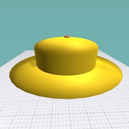 Golden hat with a ruby on top