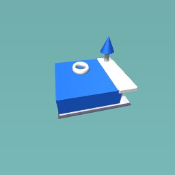 Blue pool with a theme of white and blue.