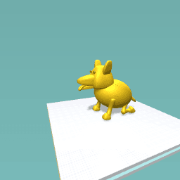 Golden dog statue