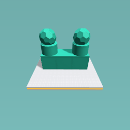 Blue factory with weirded shaped gases coming out of i