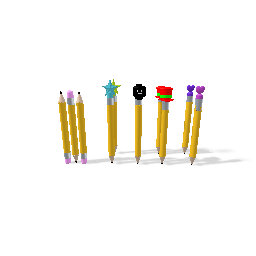 Pencils and toppers