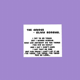The grudge - Olivia Rodrigo