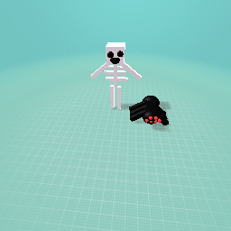 Happy spider and skelaton