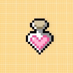 kawaii heart potion pixel art