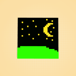 cresent moon over a hill