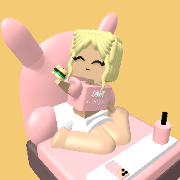 Girl Eating Cute Hamburger in Bed